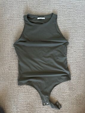 ReoRia Olive Green Sleeveless One-Piece Bodysuit